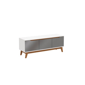 Mueble TV 55" Kappesberg 136cm con 3 Puertas Blanco/Gris