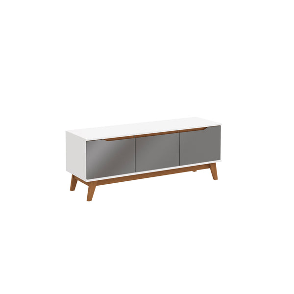 Mueble TV 55" Kappesberg 136cm con 3 Puertas Blanco/Gris