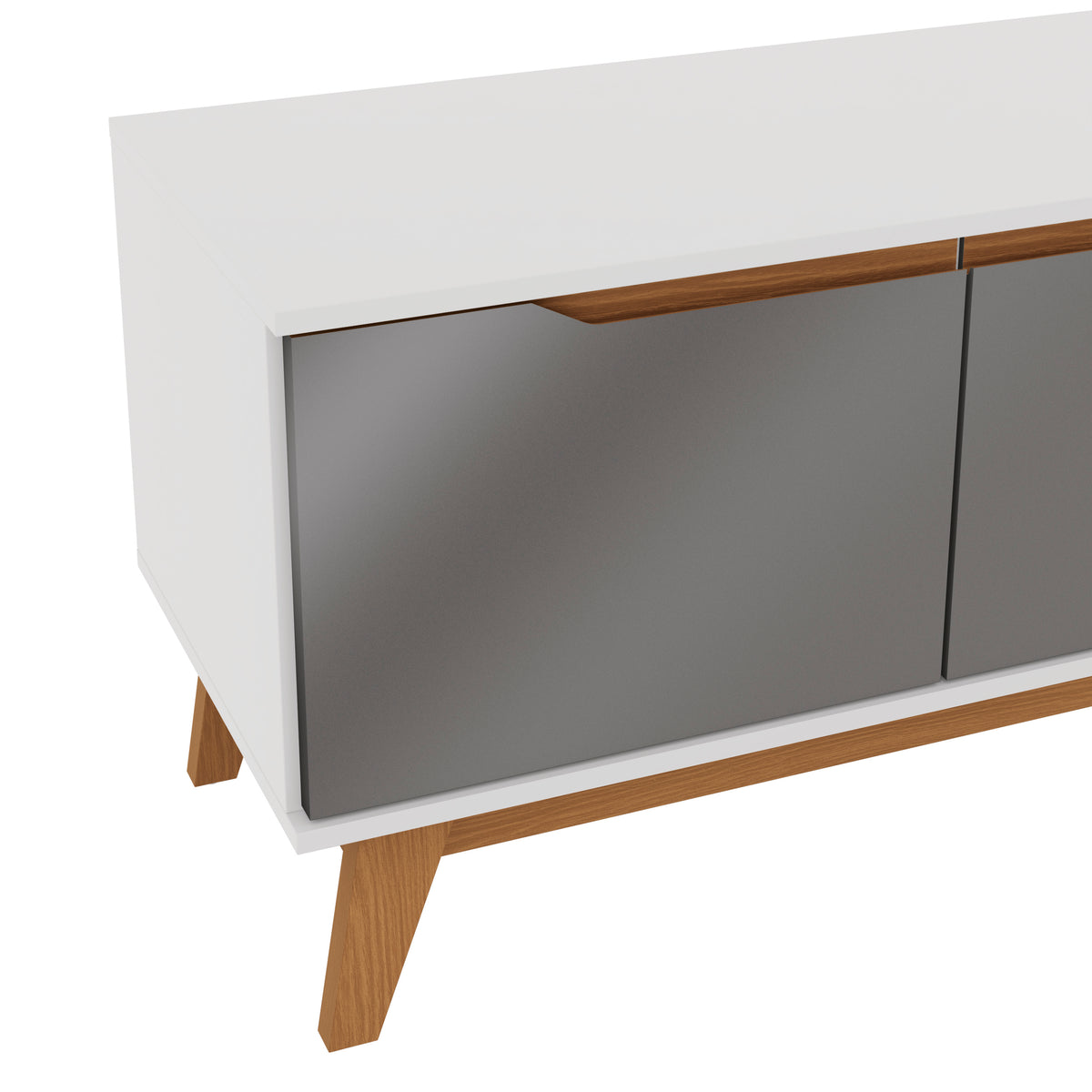Mueble TV 55" Kappesberg 136cm con 3 Puertas Blanco/Gris