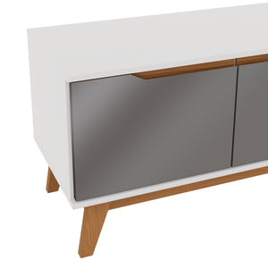 Mueble TV 55" Kappesberg 136cm con 3 Puertas Blanco/Gris