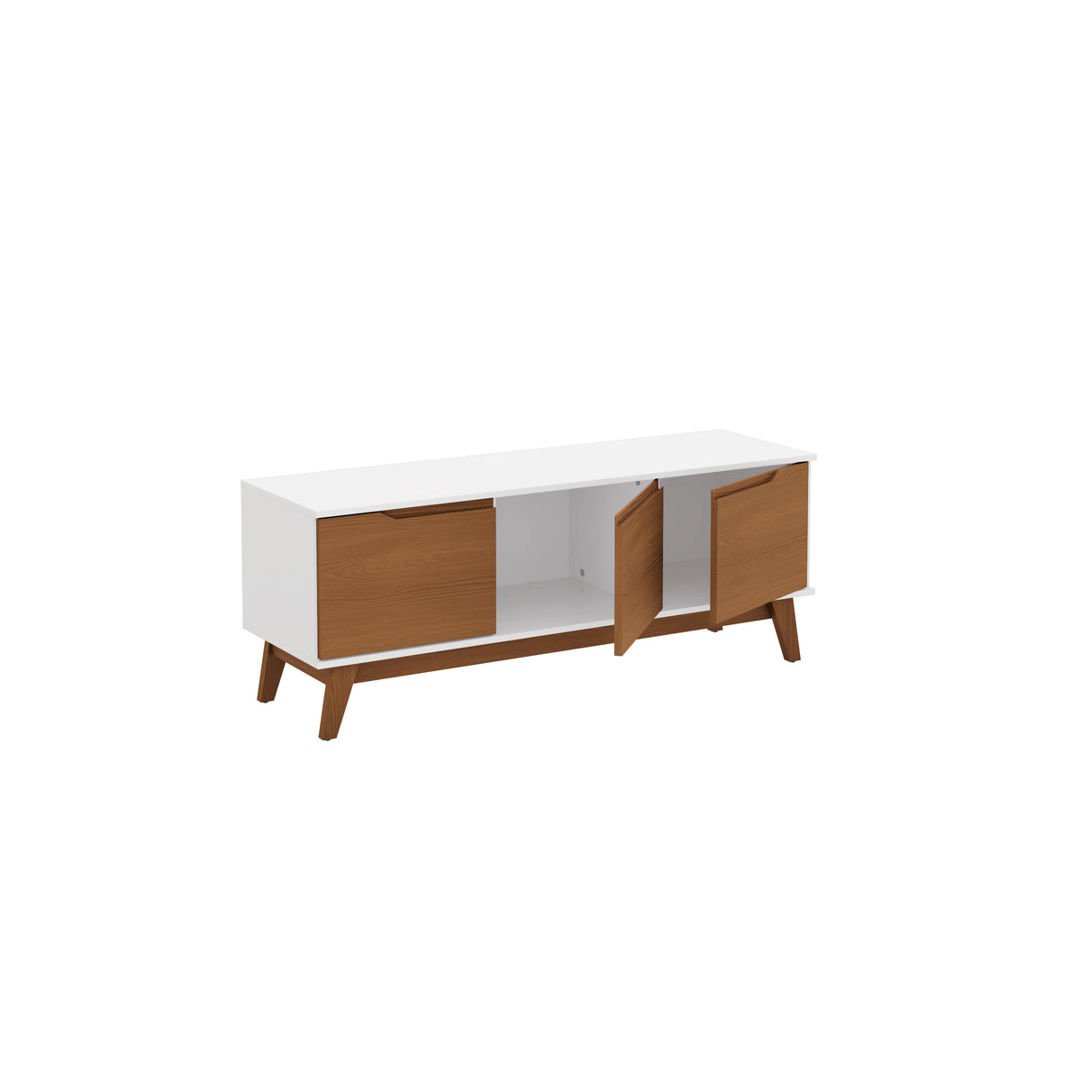 Mueble TV 55" Kappesberg 136cm con 3 Puertas Blanco/Canela