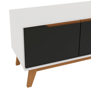 Mueble TV 55" Kappesberg 136cm con 3 Puertas Blanco/Negro