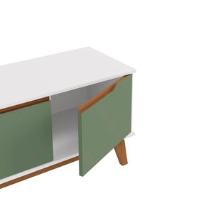 Mueble TV 55" Kappesberg 136cm con 3 Puertas Blanco/Verde