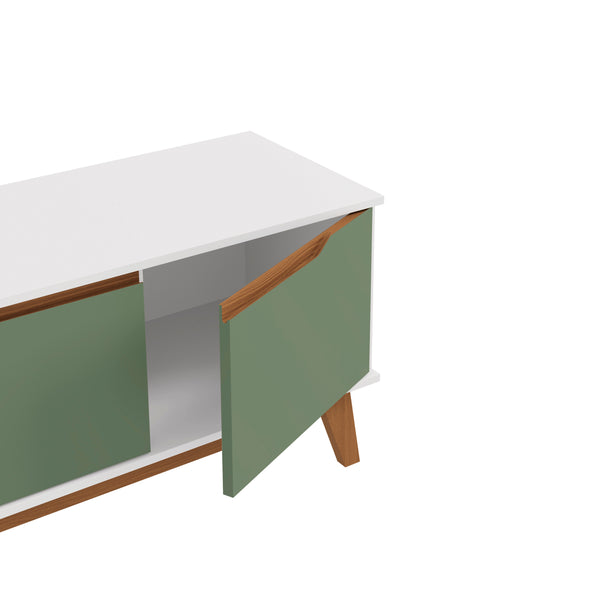 Mueble TV 55" Kappesberg 136cm con 3 Puertas Blanco/Verde