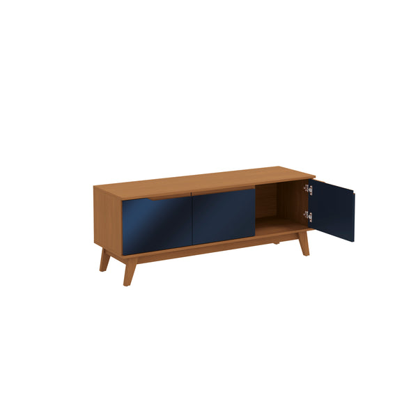 Mueble TV 55" Kappesberg 136cm con 3 Puertas Canela/Azul