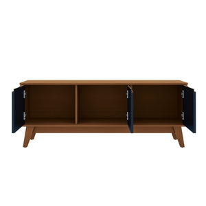 Mueble TV 55" Kappesberg 136cm con 3 Puertas Canela/Azul