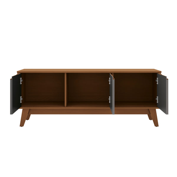 Mueble TV 55" Kappesberg 136cm con 3 Puertas Canela/Gris