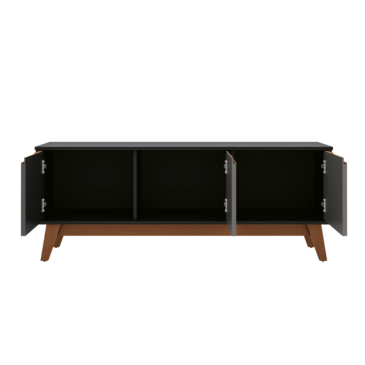 Mueble TV 55" Kappesberg 136cm con 3 Puertas Negro/Gris