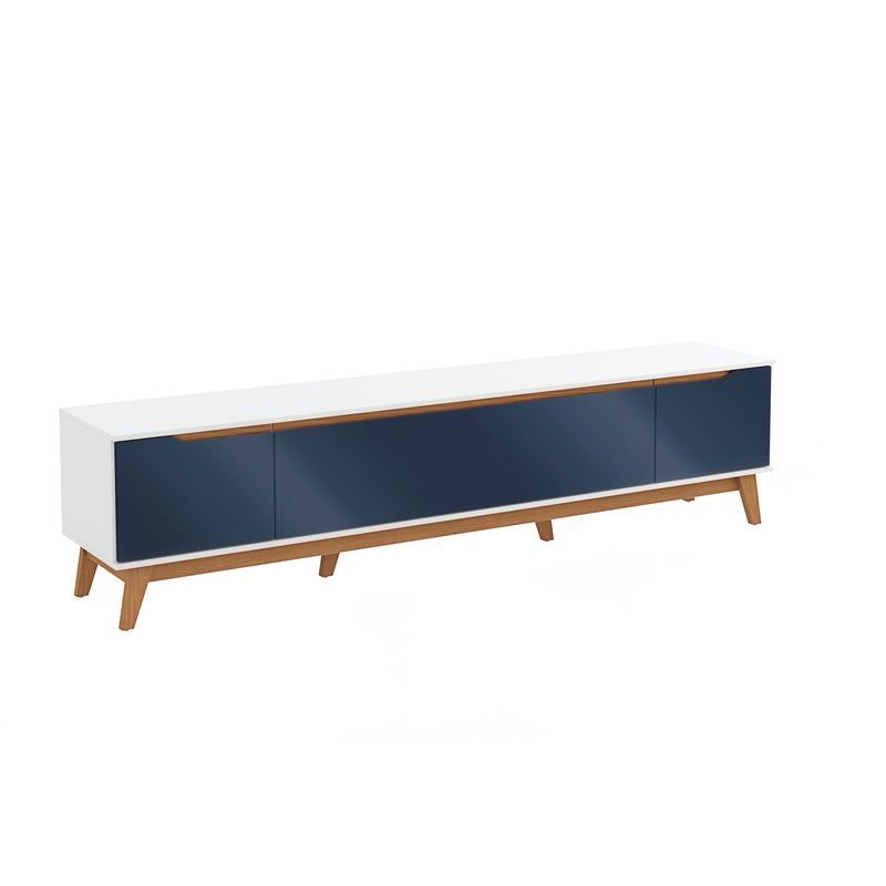 Mueble TV 85" Kappesberg 218cm con 3 Puertas Blanco/Azul