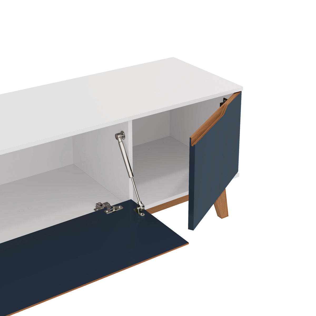 Mueble TV 85" Kappesberg 218cm con 3 Puertas Blanco/Azul