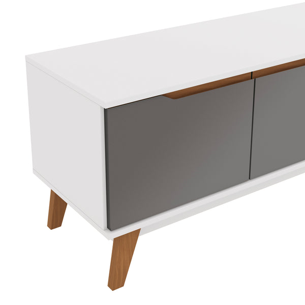 Mueble TV 85" Kappesberg 218cm con 3 Puertas Blanco/Gris