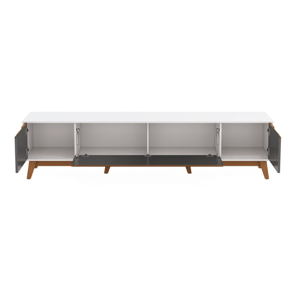 Mueble TV 85" Kappesberg 218cm con 3 Puertas Blanco/Gris