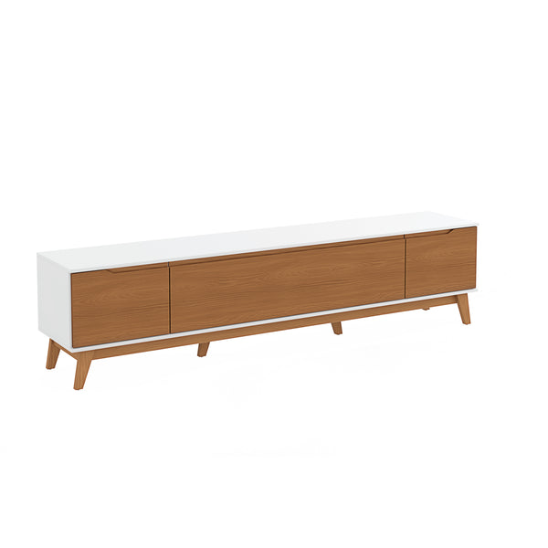 Mueble TV 85" Kappesberg 218cm con 3 Puertas Blanco/Canela