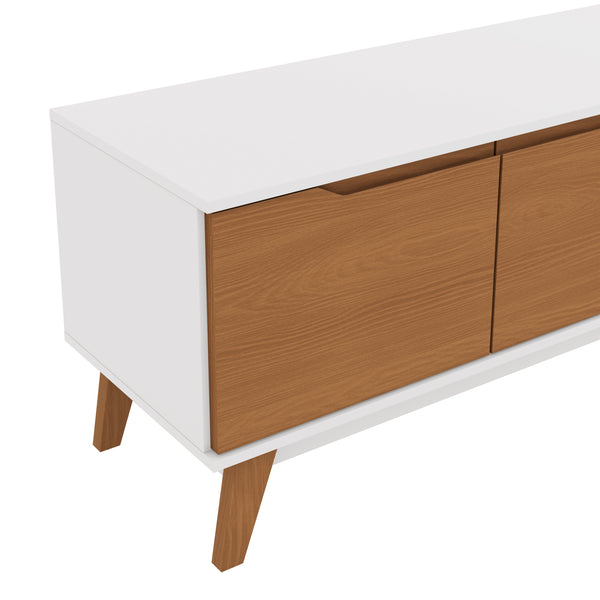 Mueble TV 85" Kappesberg 218cm con 3 Puertas Blanco/Canela