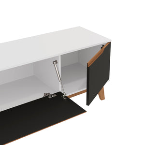 Mueble TV 85" Kappesberg 218cm con 3 Puertas Blanco/Negro