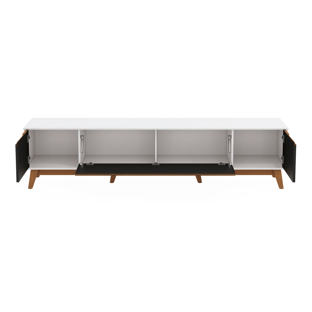 Mueble TV 85" Kappesberg 218cm con 3 Puertas Blanco/Negro