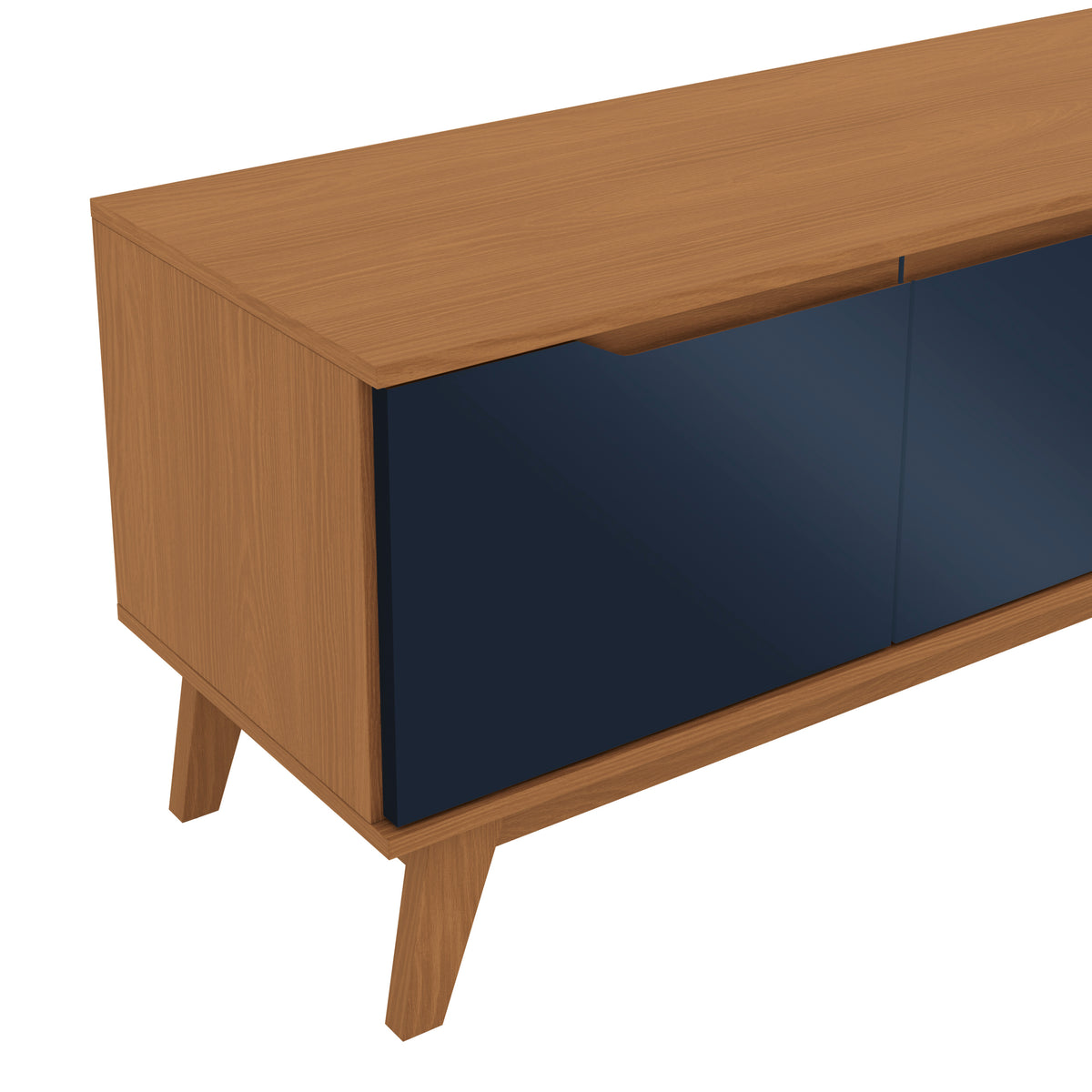 Mueble TV 85" Kappesberg 218cm con 3 Puertas Canela/Azul
