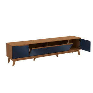 Mueble TV 85" Kappesberg 218cm con 3 Puertas Canela/Azul