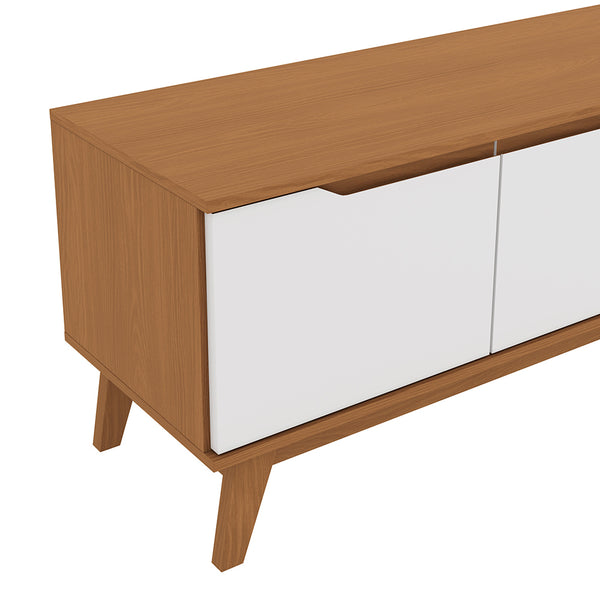 Mueble TV 85" Kappesberg 218cm con 3 Puertas Canela/Blanco
