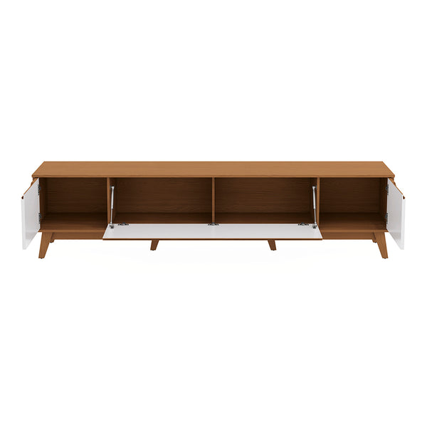 Mueble TV 85" Kappesberg 218cm con 3 Puertas Canela/Blanco