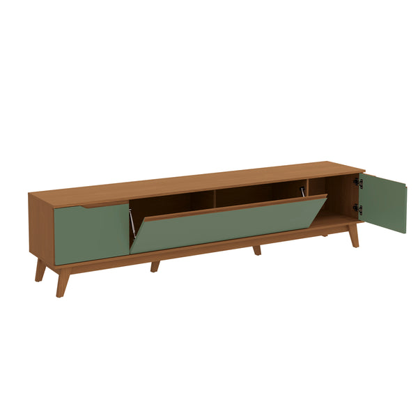 Mueble TV 85" Kappesberg 218cm con 3 Puertas Canela/Verde