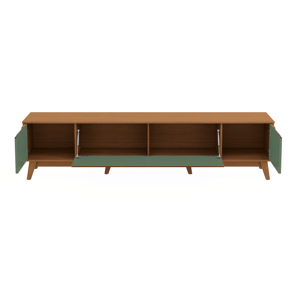 Mueble TV 85" Kappesberg 218cm con 3 Puertas Canela/Verde