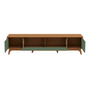 Mueble TV 85" Kappesberg 218cm con 3 Puertas Canela/Verde
