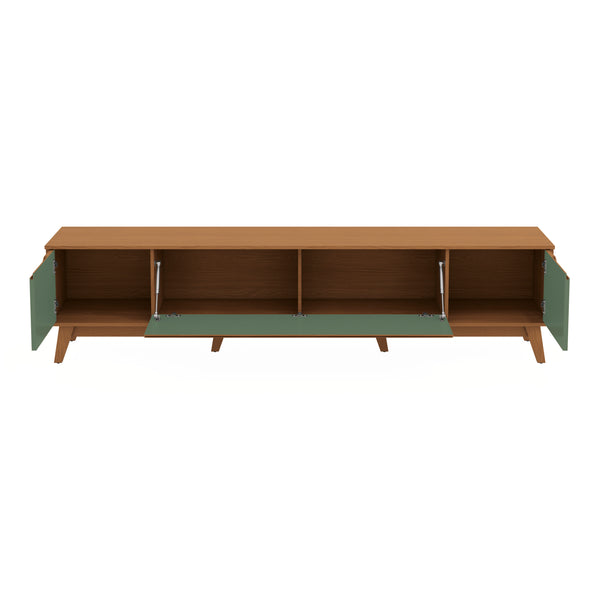 Mueble TV 85" Kappesberg 218cm con 3 Puertas Canela/Verde