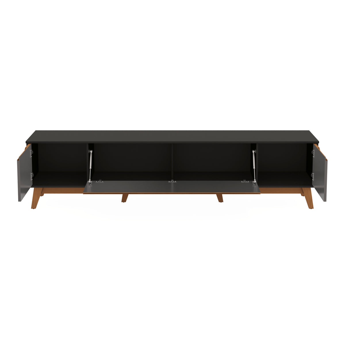Mueble TV 85" Kappesberg 218cm con 3 Puertas Negro/Gris