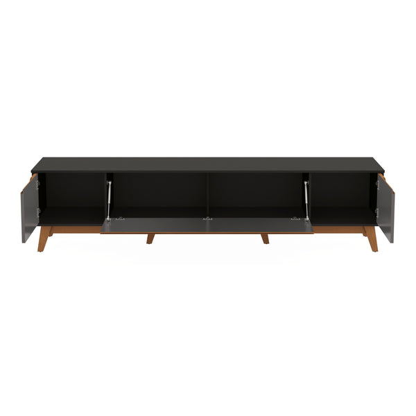 Mueble TV 85" Kappesberg 218cm con 3 Puertas Negro/Gris