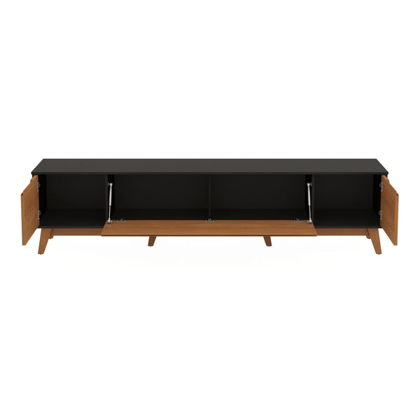 Mueble TV 85" Kappesberg 218cm con 3 Puertas Negro/Canela