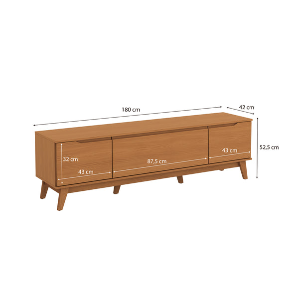 Mueble TV 75" Kappesberg 180cm con 3 Puertas Canela