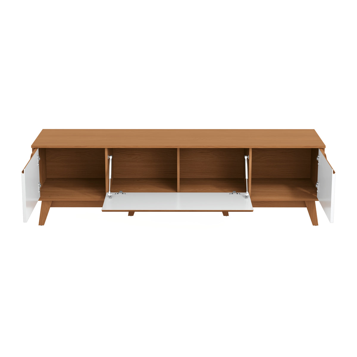 Mueble TV 75" Kappesberg 180cm con 3 Puertas Canela/Blanco