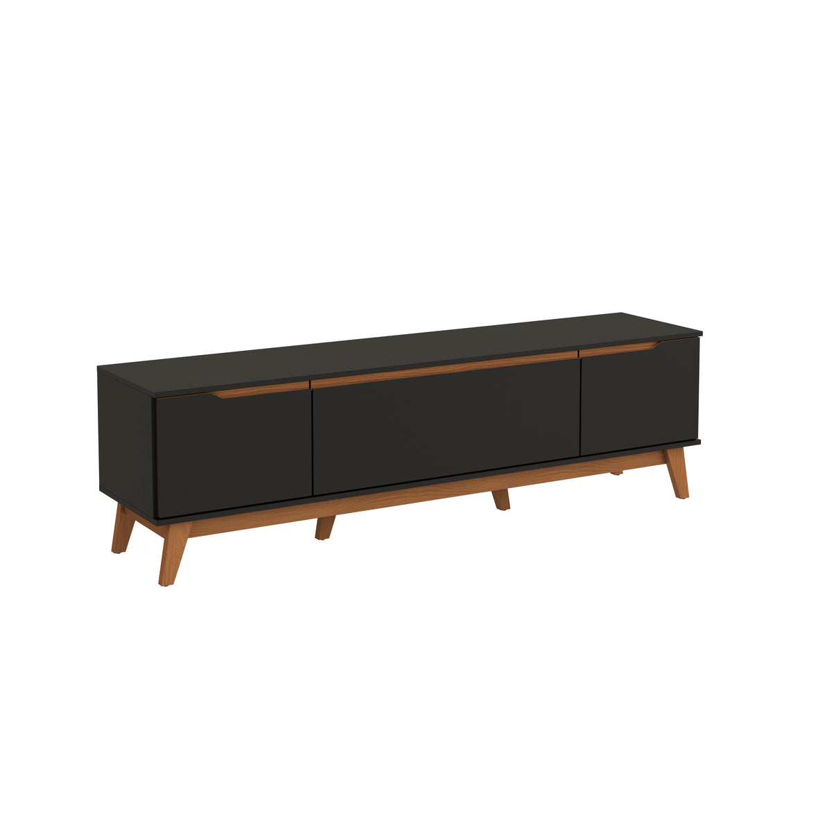 Mueble TV 75" Kappesberg 180cm con 3 Puertas Negro