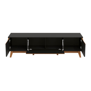 Mueble TV 75" Kappesberg 180cm con 3 Puertas Negro