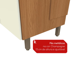 Cocina Integral Kappesberg 192.5cm Canela/Blanco Sin Tarja