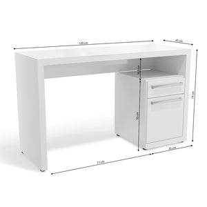 Escritorio Oficina Kappesberg 120cm c/ Cajón y Puerta Blanco