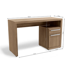Escritorio Oficina Kappesberg 120cm c/ Cajón y Puerta Nogal