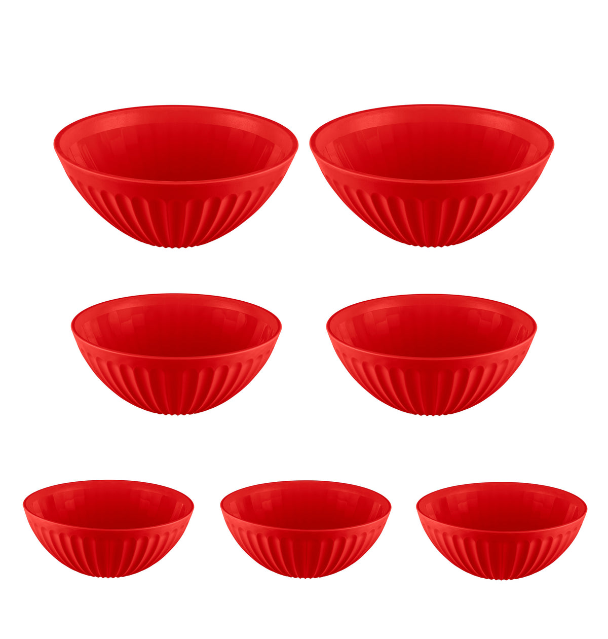 Set 7 ensaladeras para botanas UZ Utilidades rojo