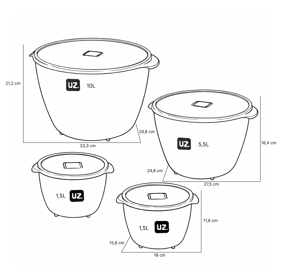 Set 4 contenedores multiuso con tapa UZ Utilidades café