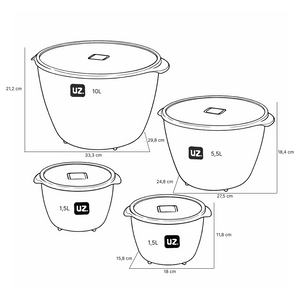 Set 4 contenedores multiuso con tapa UZ Utilidades café