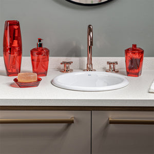 Set baño 4 piezas organizador UZ Utilidades rojo