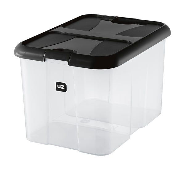 Set 4 Cajas Organizadoras De Plástico Uz Transparente/Negro